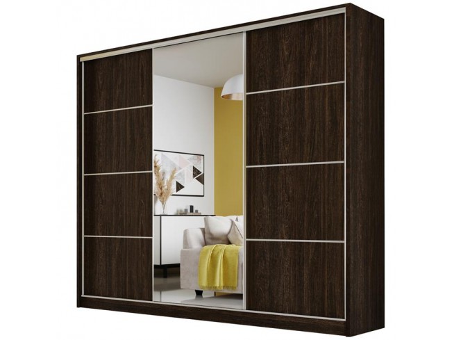 Szafa przesuwna Meblo 4 wenge 250 cm - widok ogólny