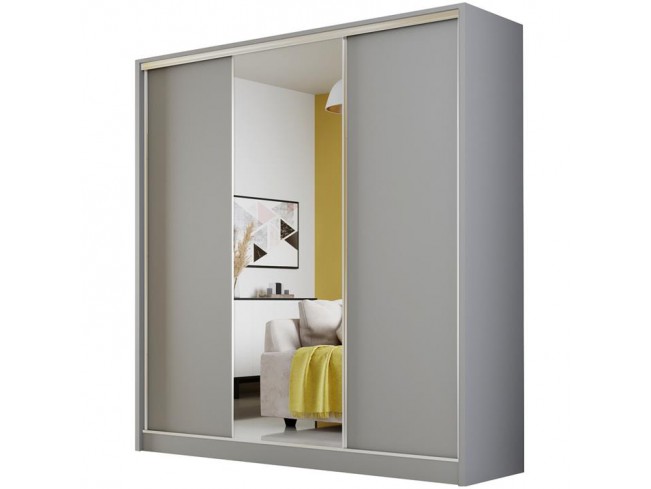 Szafa przesuwna Meblo 1 szary mat 200 cm - widok ogólny