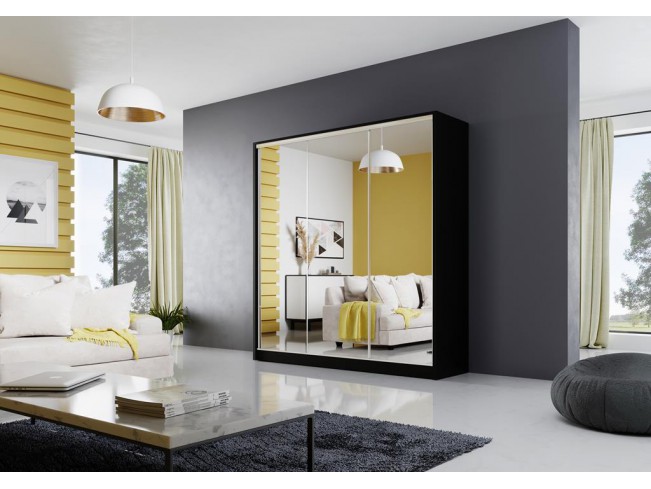 Szafa przesuwna Meblo 2 czarny mat 200 cm