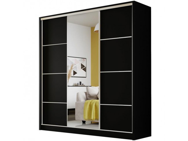 Szafa Meblo 4 czarny mat 200 cm -widok ogólny