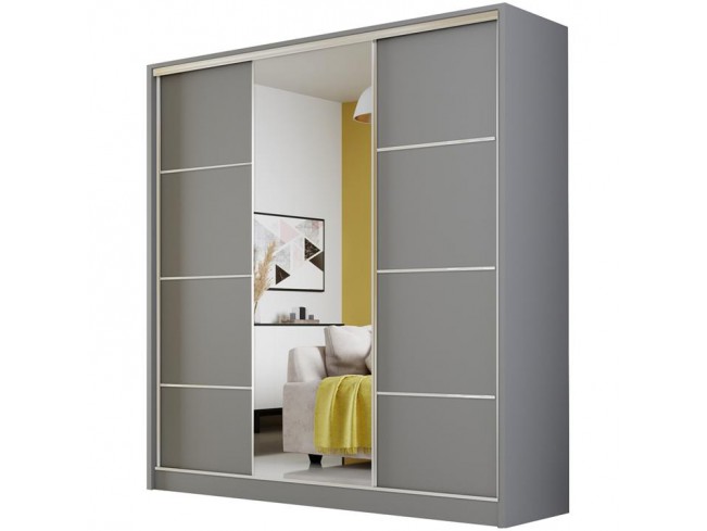 Szafa Meblo 4 szary mat 200 cm - widok z przodu