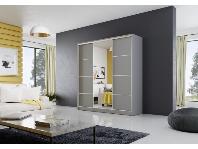 Szafa przesuwna Meblo 4 szary mat 200 cm