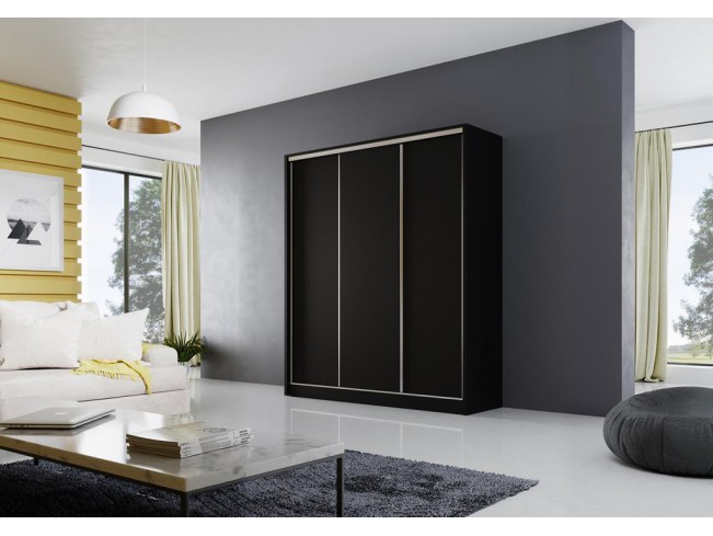 Szafa przesuwna Meblo czarny mat 180 cm