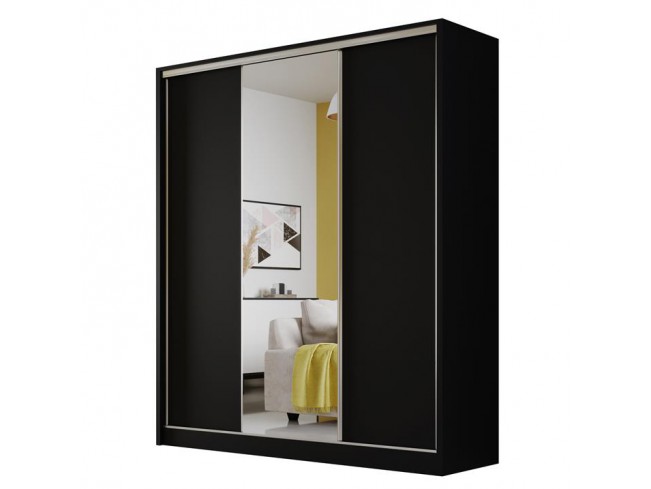 Szafa Meblo 1 180 czarny mat - widok ogólny