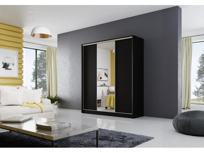 Szafa przesuwna Meblo 1 czarny mat 180 cm