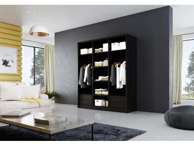 Szafa przesuwna Meblo 1 czarny mat 180 cm