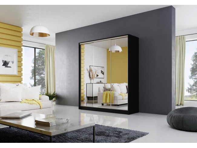 Szafa przesuwna Meblo 2 czarny mat 180 cm