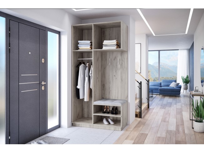Szafa garderoba MILO 2 120 szary mat