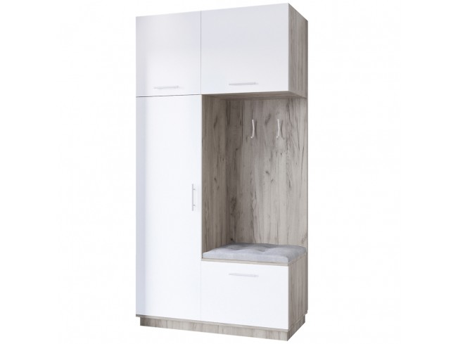 Szafa garderoba Milo 2 szary mat 120 cm - widok ogólny
