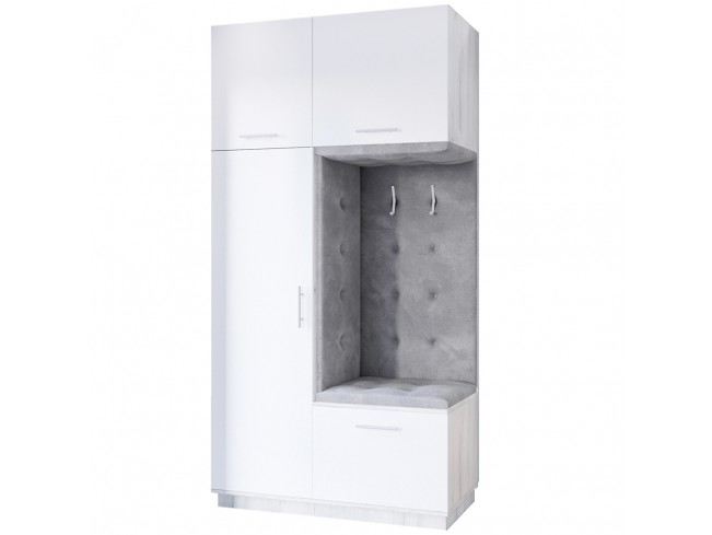 Szafa garderoba Milo 3 biały mat 120 cm - widok z przodu