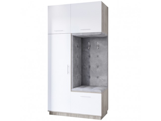 Szafa garderoba Milo 3 120 szary mat - widok z przodu