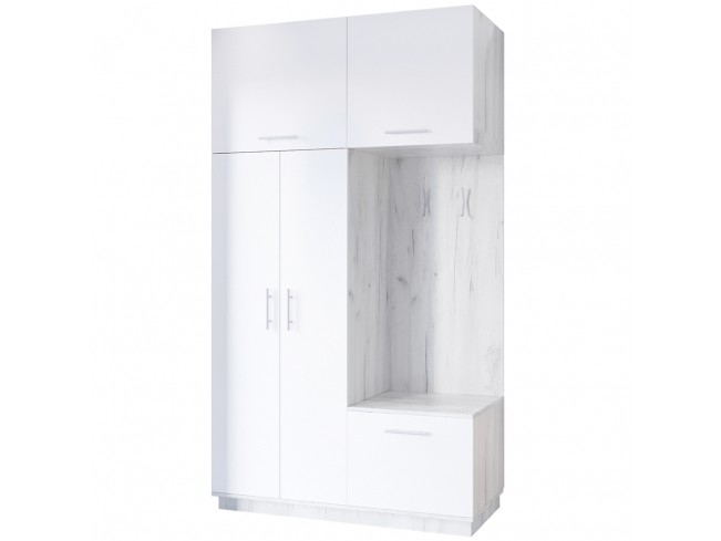 Szafa garderoba Milo 1 biały mat 150 cm - widok ogólny