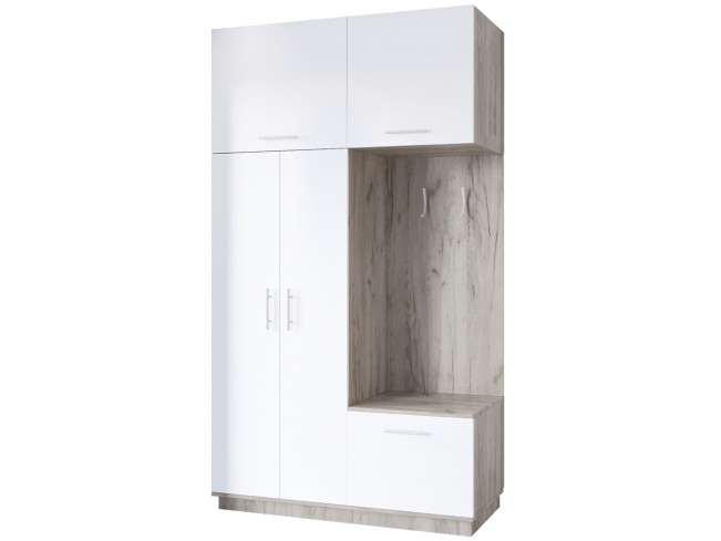 Szafa garderoba Milo 1 szary mat 150 cm - widok ogólny