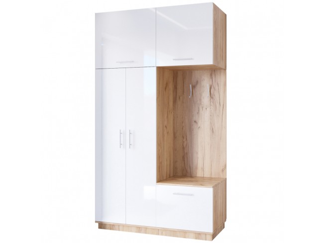 Szafa garderoba Milo 1 złoty połysk 150 cm - widok z przodu