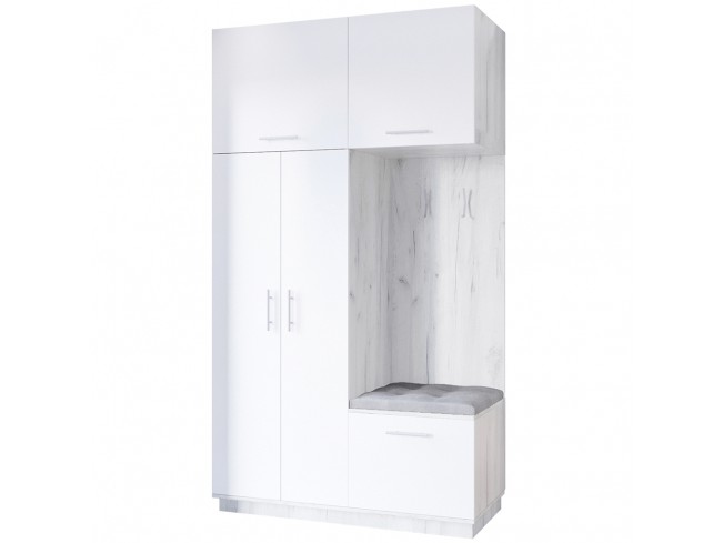 Szafa garderoba Milo 2 biały mat 150 cm - widok ogólny