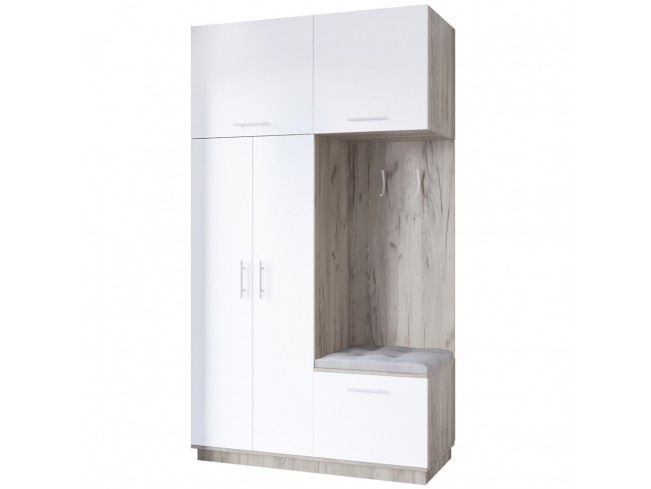 Szafa garderoba Milo 2 szary mat 150 cm - widok ogólny