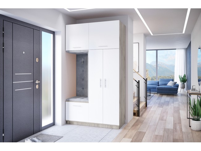 Szafa garderoba Milo 3 szary/mat 150