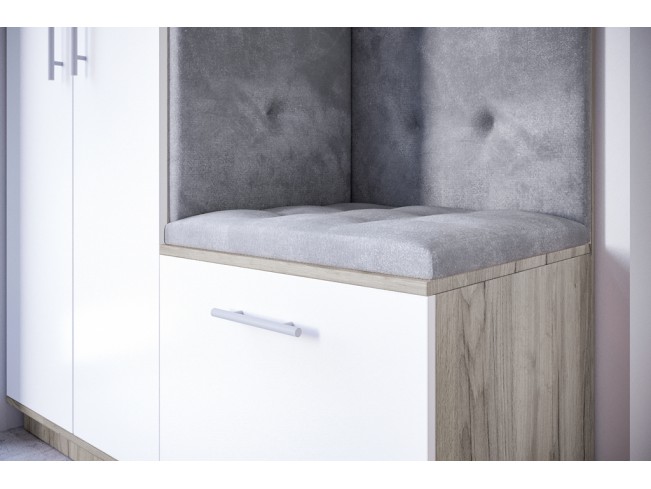 Szafa garderoba Milo 3 szary/mat 150