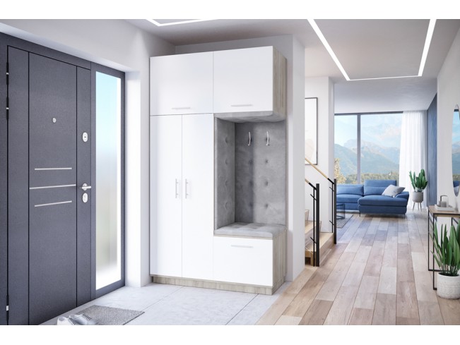 Szafa garderoba Milo 3 szary/mat 150