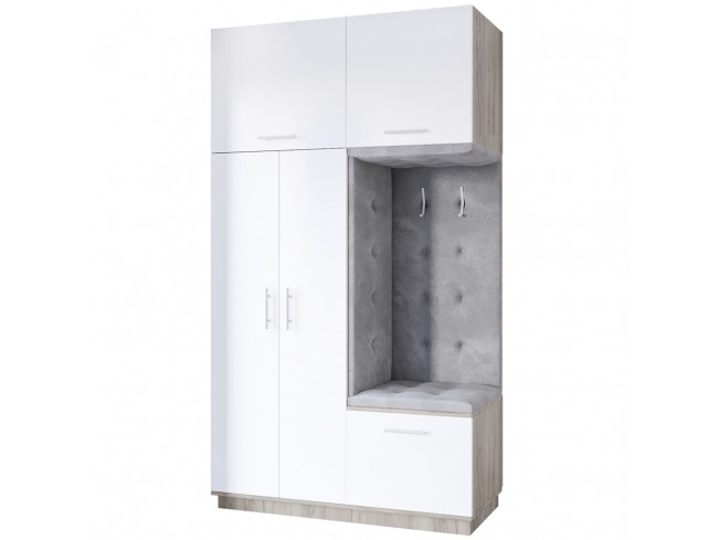 Garderoba Milo 3 szary mat 150 cm - widok ogólny