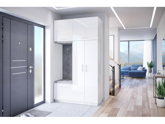 Szafa garderoba Milo 3 biały/połysk 150 cm