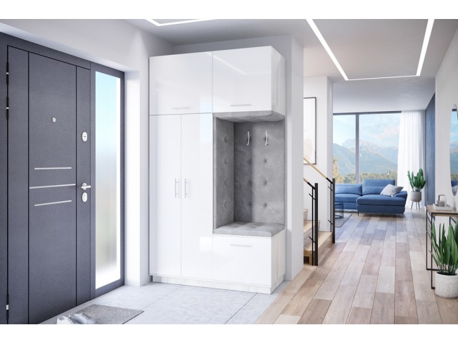 Szafa garderoba Milo 3 biały/połysk 150 cm