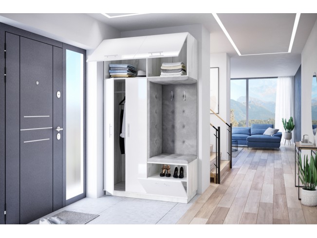 Szafa garderoba Milo 3 biały/połysk 150 cm