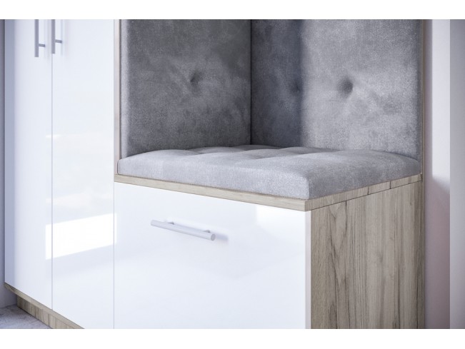 Szafa garderoba Milo 3 szary/połysk 150 cm