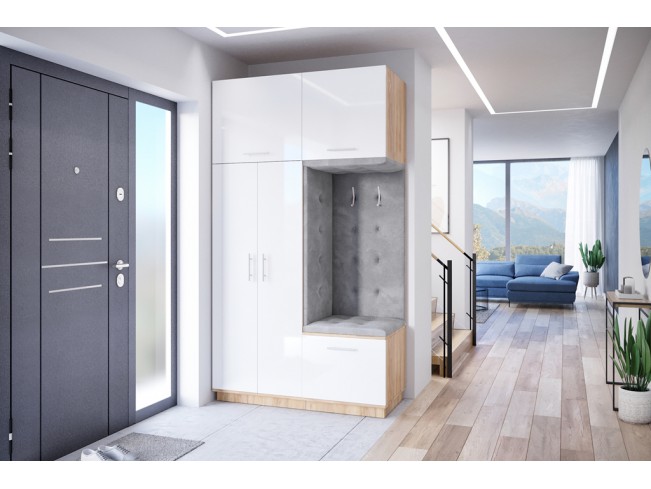 Szafa garderoba Milo 3 złoty/połysk 150 cm