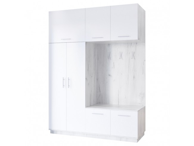 Szafa garderoba Milo 1 biały mat 180 cm - widok ogólny