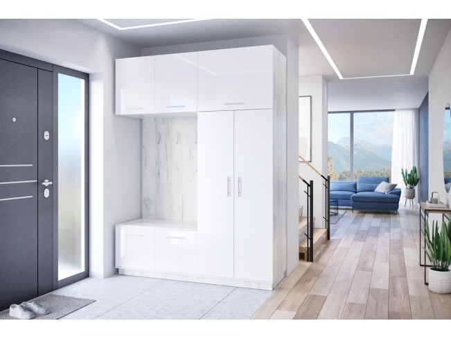 Szafa garderoba Milo 1 biały/połysk 180 cm