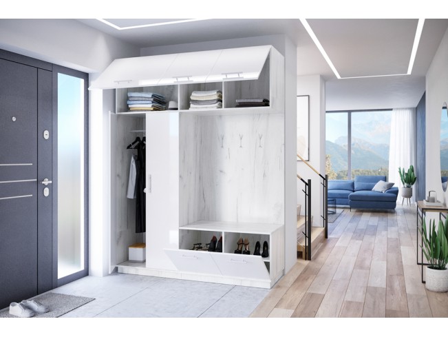 Szafa garderoba Milo 1 biały/połysk 180 cm