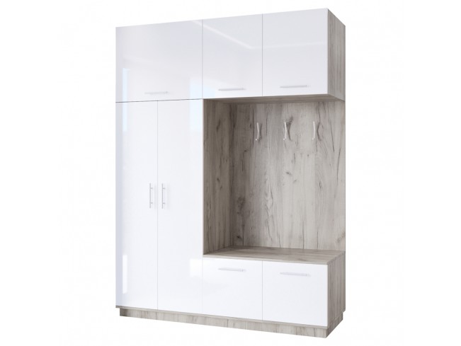 Szafa garderoba Milo 1 szary połysk 180 cm - widok ogólny