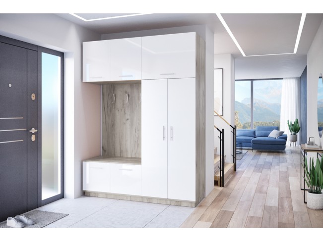 Szafa garderoba Milo 1 szary/połysk 180 cm