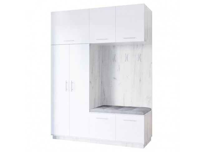 Szafa garderoba Milo 2 180 biały mat - widok z przodu