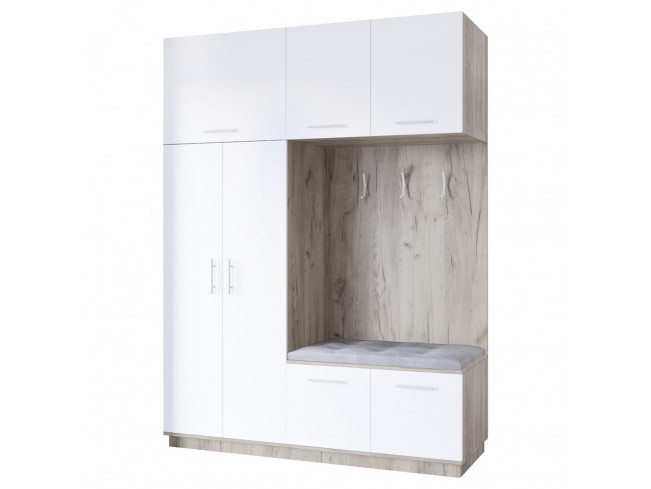 Szafa garderoba Milo 2 szary mat 180 cm - widok z przodu