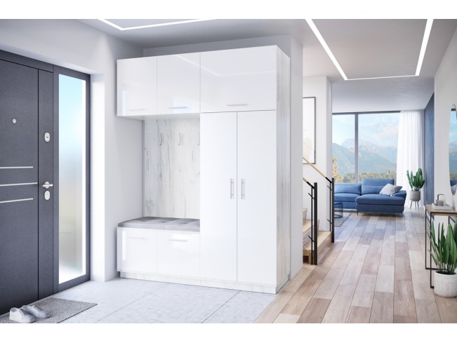 Szafa garderoba Milo 2 biały/połysk 180 cm