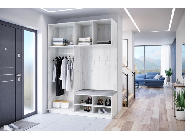 Szafa garderoba Milo 2 biały/połysk 180 cm