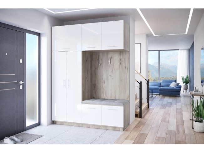 Szafa garderoba Milo 2 szary/połysk 180 cm