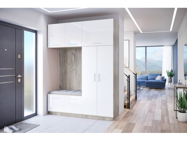 Szafa garderoba Milo 2 szary/połysk 180 cm