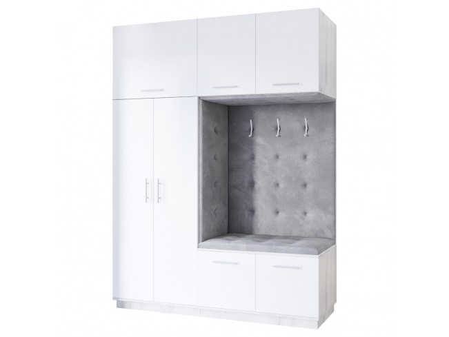 Szafa garderoba Milo 3 biały mat 180 cm - widok ogólny