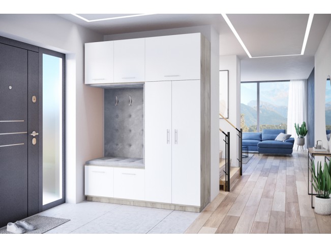 Szafa garderoba Milo 3 szary/mat 180 cm