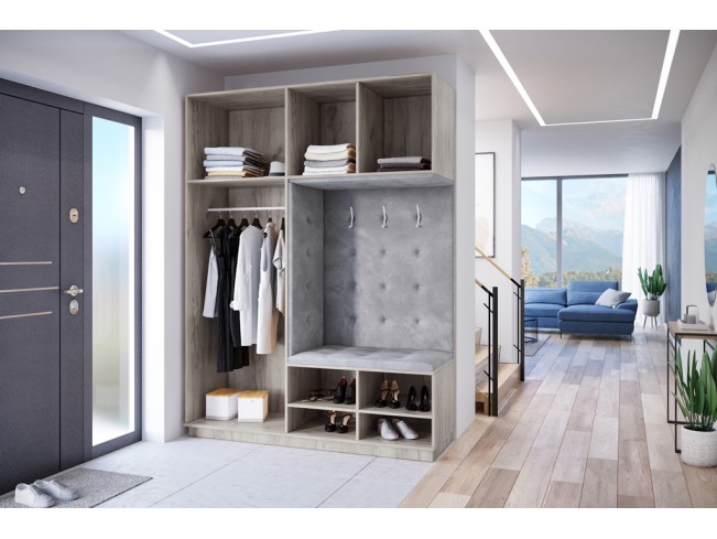 Szafa garderoba Milo 3 szary/mat 180 cm