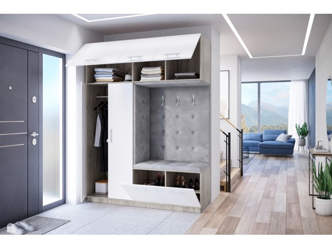 Szafa garderoba Milo 3 szary/mat 180 cm