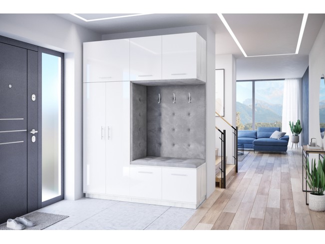 Szafa garderoba Milo 3 biały/połysk 180  cm