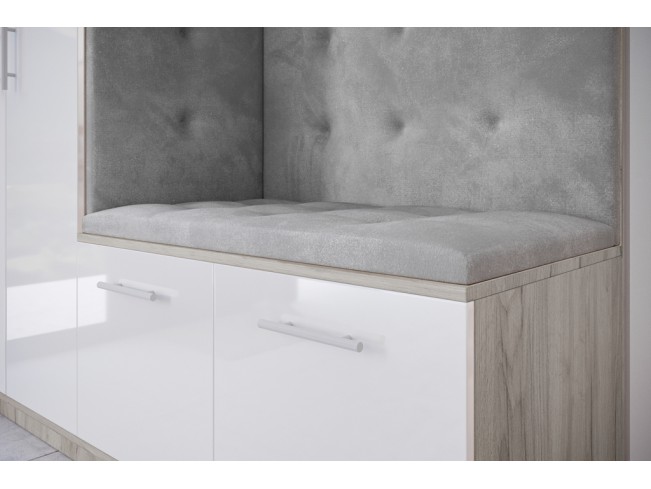 Szafa garderoba Milo 3 szary/połysk 180 cm