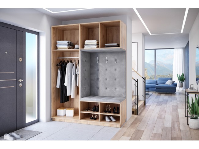 Szafa garderoba Milo 3 złoty/połysk 180 cm