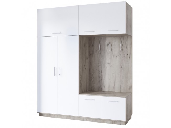 Szafa garderoba Milo 1 szary mat 200 cm - widok ogólny