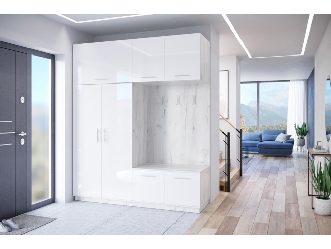 Szafa garderoba Milo 1 biały/połysk 200 cm