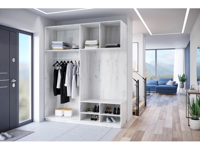 Szafa garderoba Milo 1 biały/połysk 200 cm